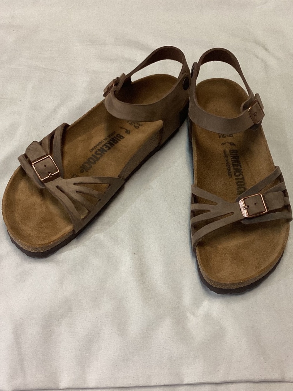 Birkenstock Bali ankle strap sandals oiled leather tobacco women’s 8 EU 39
